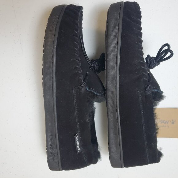 Bearpaw Moc II Men's Slippers Sheepskin Black Size 10 New - Picture 2 of 10